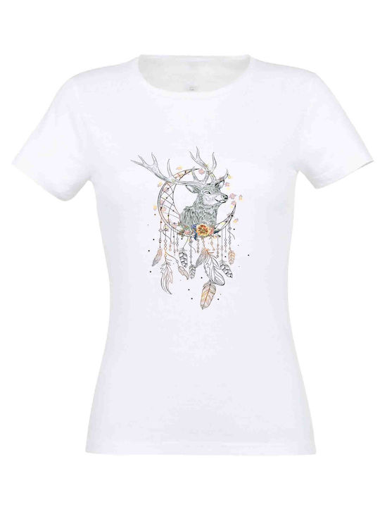 Damen weißes Boho#2 T-Shirt - Weiß