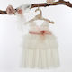 Lollipop Celebrations White - Rotten Apple Baptism Clothing Set with Hair Accessories , Dress & Cardigan made of Tulle 3pcs