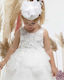 Mi Chiamo White Taufset Kleidung mit Haar-Accessoires & Kleid aus Tüll 2Stück