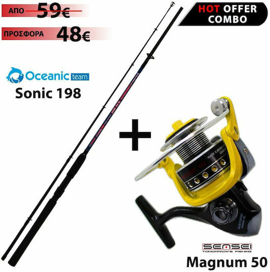 Oceanic Sonik 198 Angelrute für Langsames Jigging 2m mit Rolle 80-200gr