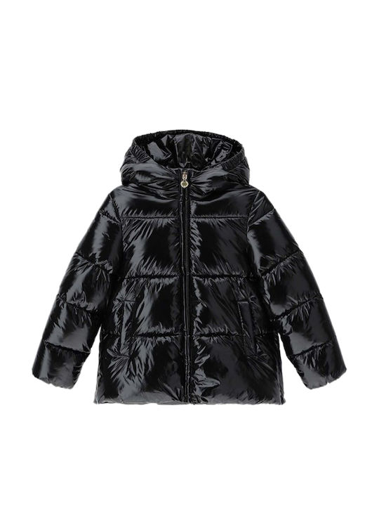 Kids' Quilted Jacket Short with Hood Black