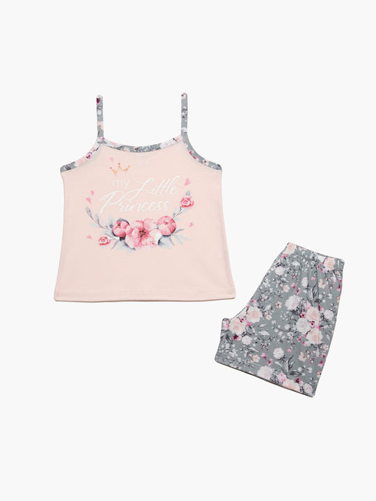 Minerva Set Top & Bottom Kids Summer Cotton Pyjamas Pink