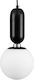 GloboStar Maverick Μοντέρνο Κρεμαστό Φωτιστικό Μονόφωτο Μπάλα με Ντουί E27 σε Μαύρο Χρώμα