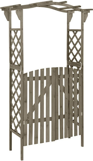 Gartenbogen aus Holz mit Rhombus-Rasterdesign in Grau Farbe 116x40x204cm