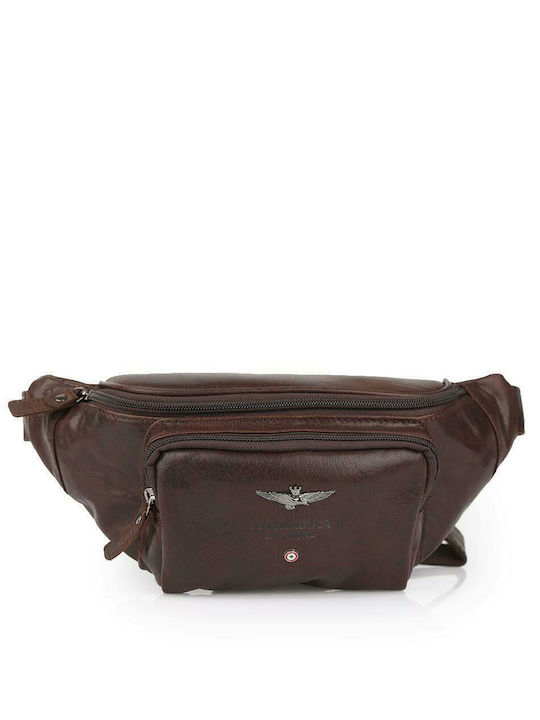 Aeronautica Militare Men's Leather Waist Bag Brown