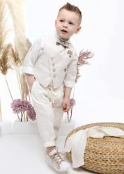 Mi Chiamo Βαπτιστικό Κοστούμι με Γιλέκο για Αγόρι 4τμχ