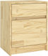 Bedside Table of Solid Wood 40x31x50cm