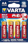 Varta Max Tech Αλκαλικές Μπαταρίες AA 1.5V 4τμχ