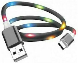 Ezra DC04 LED USB 2.0 Cable USB-C male - USB-A male Μαύρο 1m