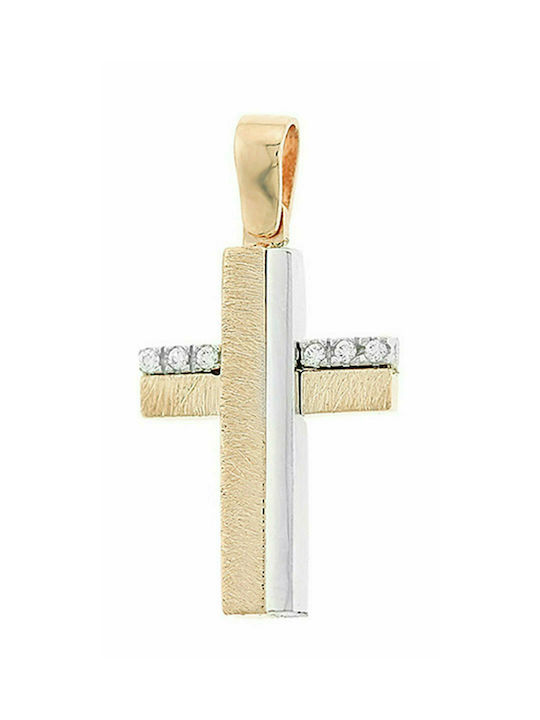 Mertzios.gr Rose Gold Cross 14K