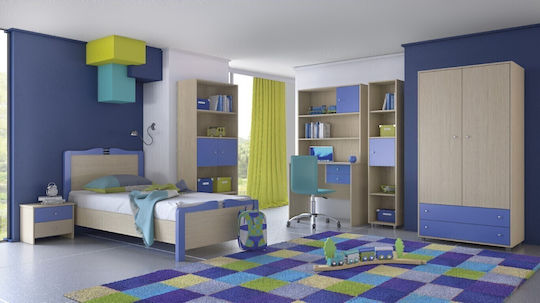 Set Mobilier 7 Bucăți Cu Pat Pentru Saltea 90x190 Cm