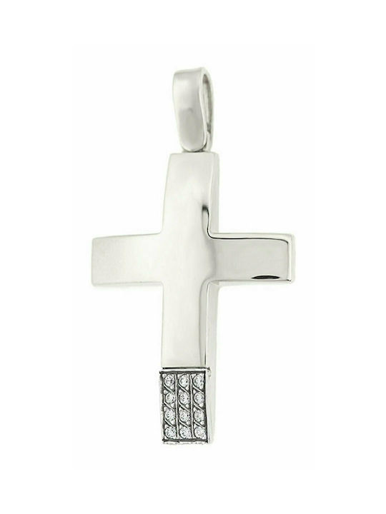 Mertzios.gr White Gold Cross 14K