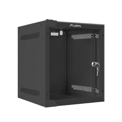 Lanberg Wall Mounted Rack Cabinet 6U 28x31x33.6cm Black WF10-2306-10B
