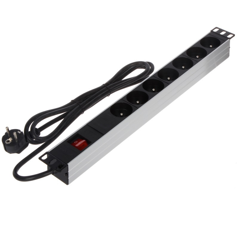 Πολύπριζο Rack 7 Θέσεων με 2m Καλώδιο με Pin Γείωσης Skroutz.gr