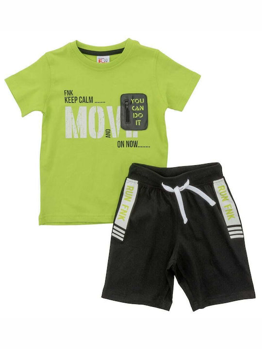 Funky Kinder Set mit Shorts Sommer 2Stück Grün