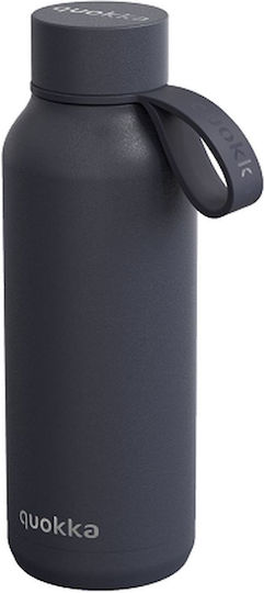 Quokka Solid Stainless Steel Thermos Bottle BPA Free 510ml Slate With Loop