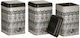 Click City Set 3 Pieces Food Jars for Sugar Coffee Tea with Lid Metallic Beige 11x11x16.5cm 3 Pieces