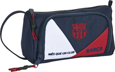 F.C. Barcelona 20x11x8.5cm Κασετίνα Βαρελάκι με 1 Θήκη σε Μπλε χρώμα