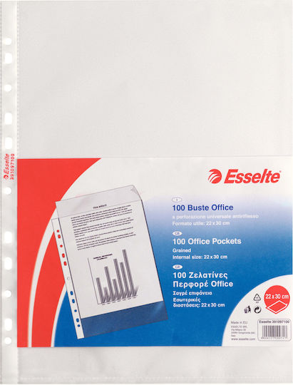 Leitz Plastic Sleeves for Documents A4 with Holes and Reinforcement 100pcs