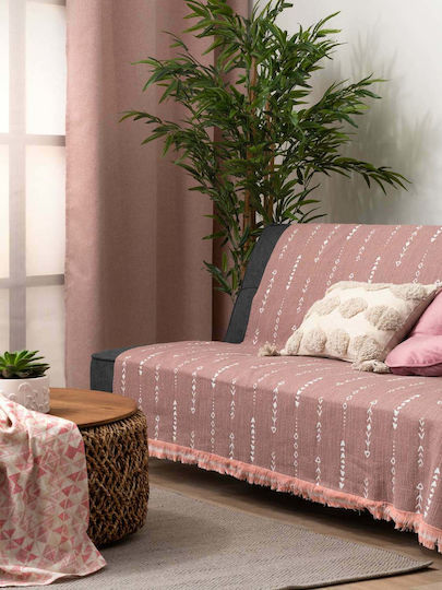 Palamaiki Velos Armchair Throw 180x180cm Coral