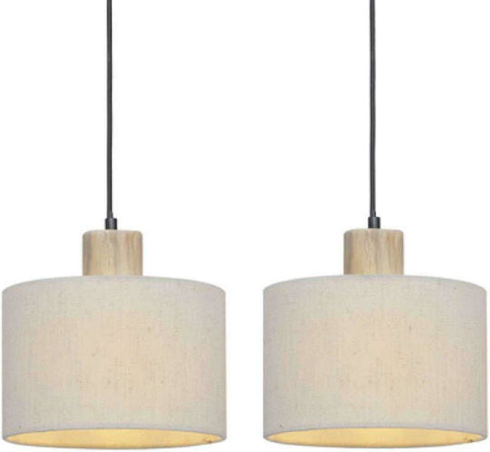 Aca Chios Pendant Light Beige Rail with Socket E27 50x50cm