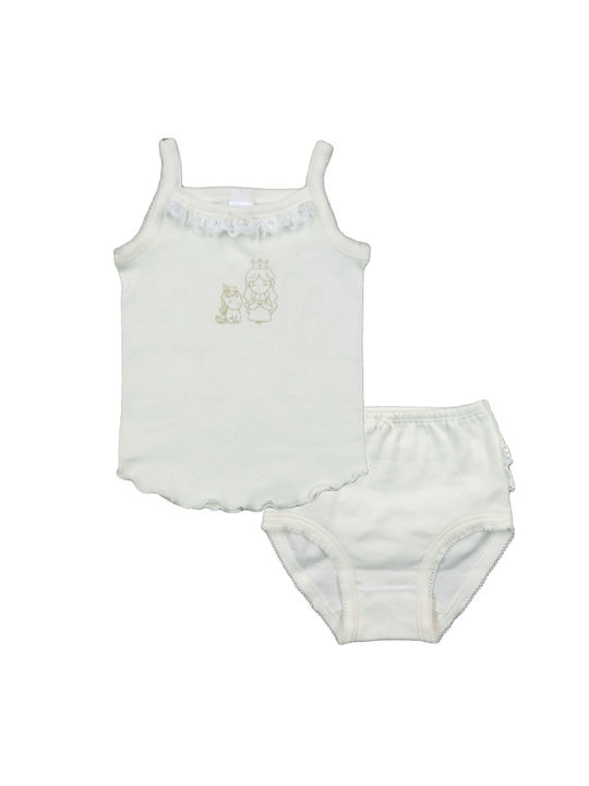 Pretty Baby Kids Briefs and Tank Top Set White 2pcs