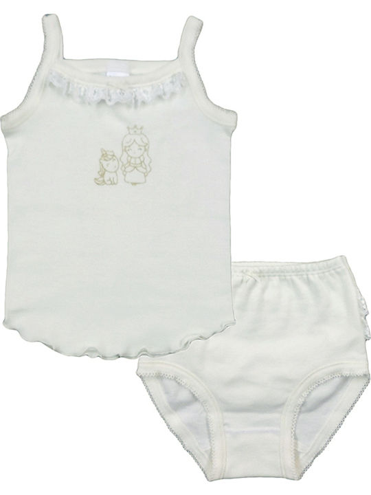 Pretty Baby Kids' Set Brief with Undershirt White 2pcs