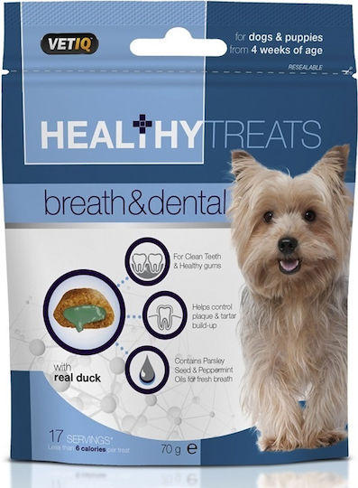 Mark & Chappell Healthy Treats Breath & Dental Зъбна Лекува Куче против Лош дъх за Малки породи с Вкус на Мента 70гр
