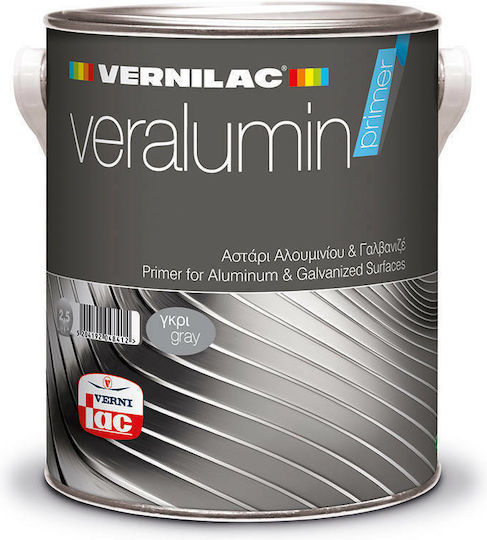 Vernilac Veralumin Primer Primer Aluminium & Galvanized Primer Grey Suitable for Aluminum / Non-Ferrous Metals 2.5lt