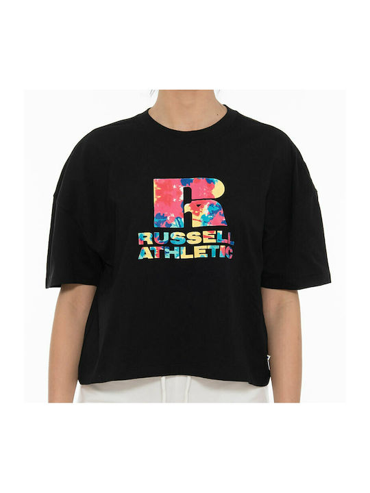 Russell Athletic Γυναικείο T-shirt Μαύρο με Στάμπα