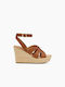 Ugg Australia Women's Leather Ankle Strap Platforms Chestnut