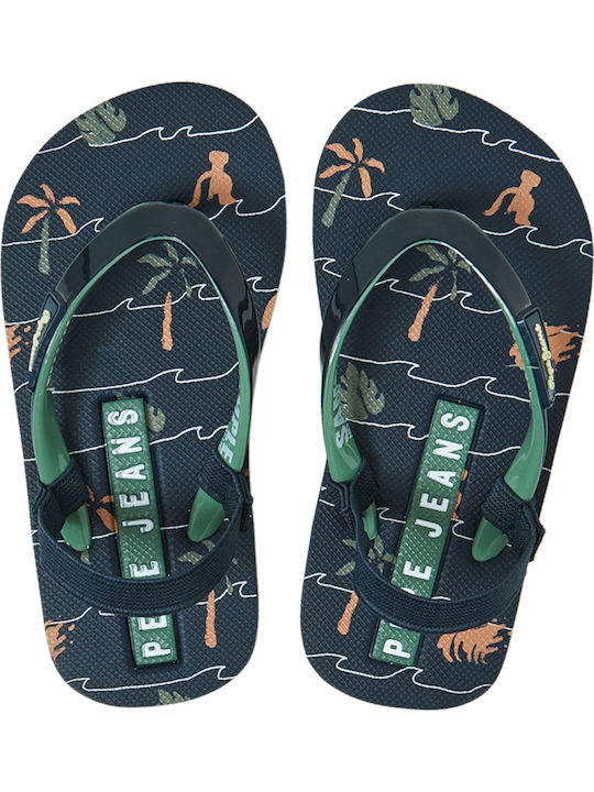 Kids' Flip Flops Navy Blue
