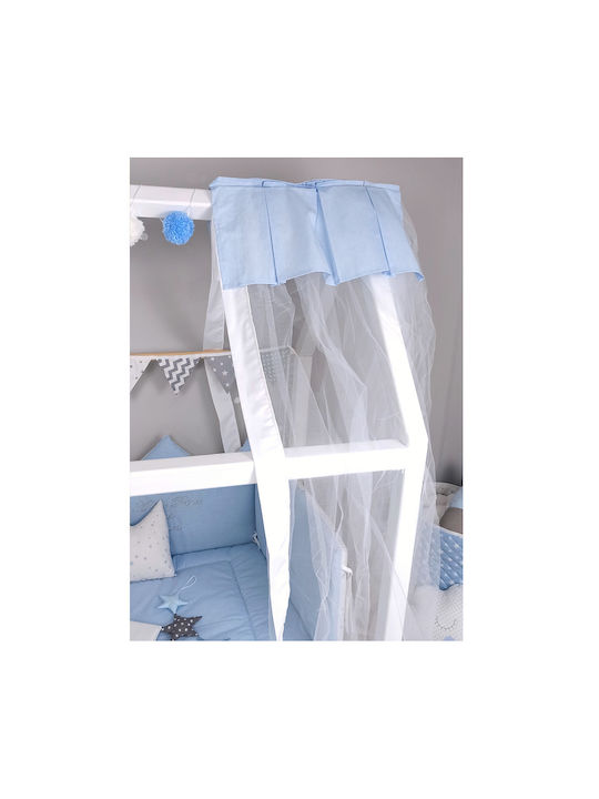 Baby Star Crib Mosquito Net Light Blue