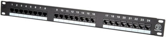 Value Patch Panel για Rack 1U 19" 24 Θυρών cat5e Μαύρο