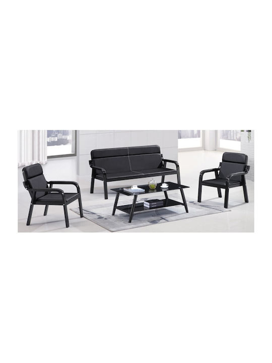 Σετ Σαλονιού Line 2-Sitzer & Sessel Black