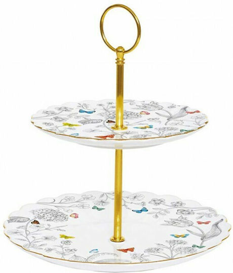Marva Porcelain Dessert Tower Stand with 2 Tiers White Ø21cm
