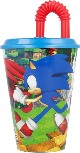Stor Sonic Pahar pentru apa din Plastic cu pai 430ml