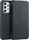 Dux Ducis Skin X Holster Umschlag Rückseite Synthetisches Leder mit Kartenhalter Schwarz (Galaxy A73)