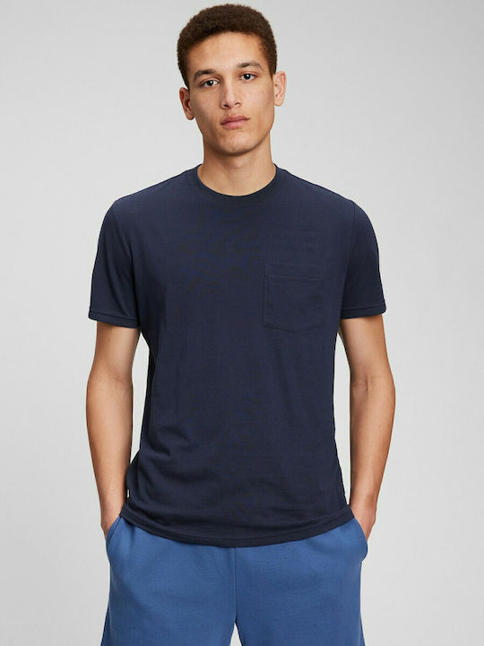GAP Ανδρικό T-shirt Navy Μπλε Μονόχρωμο