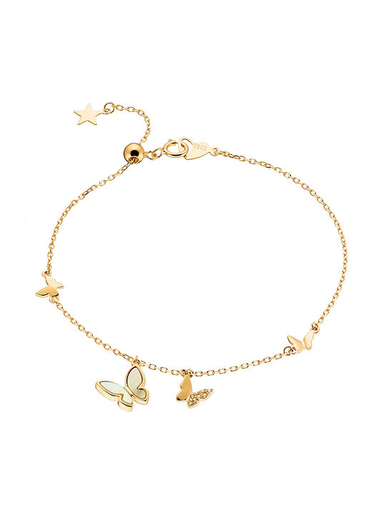 Oxzen Bracelet Chain Butterflies made of Silver Gold Plated