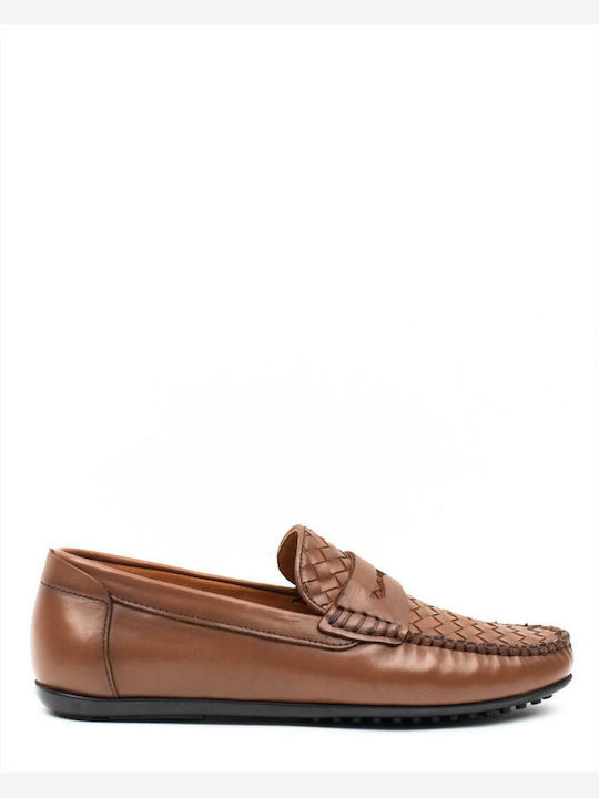 Leder Herren Mokassins in Tabac Braun Farbe