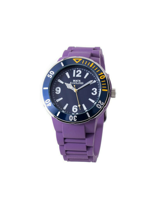 WATX & CO Watch with Purple Rubber Strap