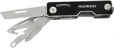 Munkees Pocket Lock Multi-tool Black/Blue with Blade made of Stainless Steel