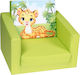 Fotoliu Leopard Cu brațe Verde 37x45x32buc 1buc