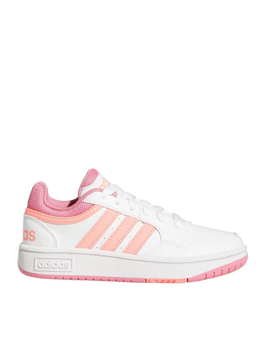 Hoops Hoops 3.0 K Kids Sports Shoes Basketball with Laces Cloud White / Rose Tone / Acid Red