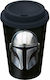 Stor Star Wars - The Mandalorian Glass Thermos Plastic 390ml Black with Mouthpiece