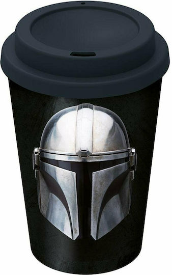 Stor Star Wars - The Mandalorian Glass Thermos Plastic 390ml Black with Mouthpiece