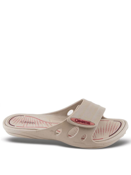 Cubanitas Frauen Flip Flops in Beige Farbe