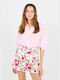 Liu Jo Women's Monochrome Short Sleeve Shirt Pink