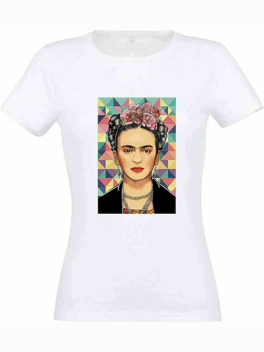 Stedman Γυναικείο T-shirt Frida Kahlo 20 σε Λευκό χρώμα